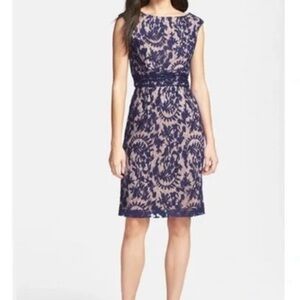Simply Liliana Blue Sheath Midi Dress Sleeveless Bateau